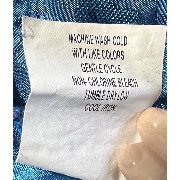 Vintage pajama set Inner Most Robe And Pant Blue Paisley Size Small - Picture 8 of 8